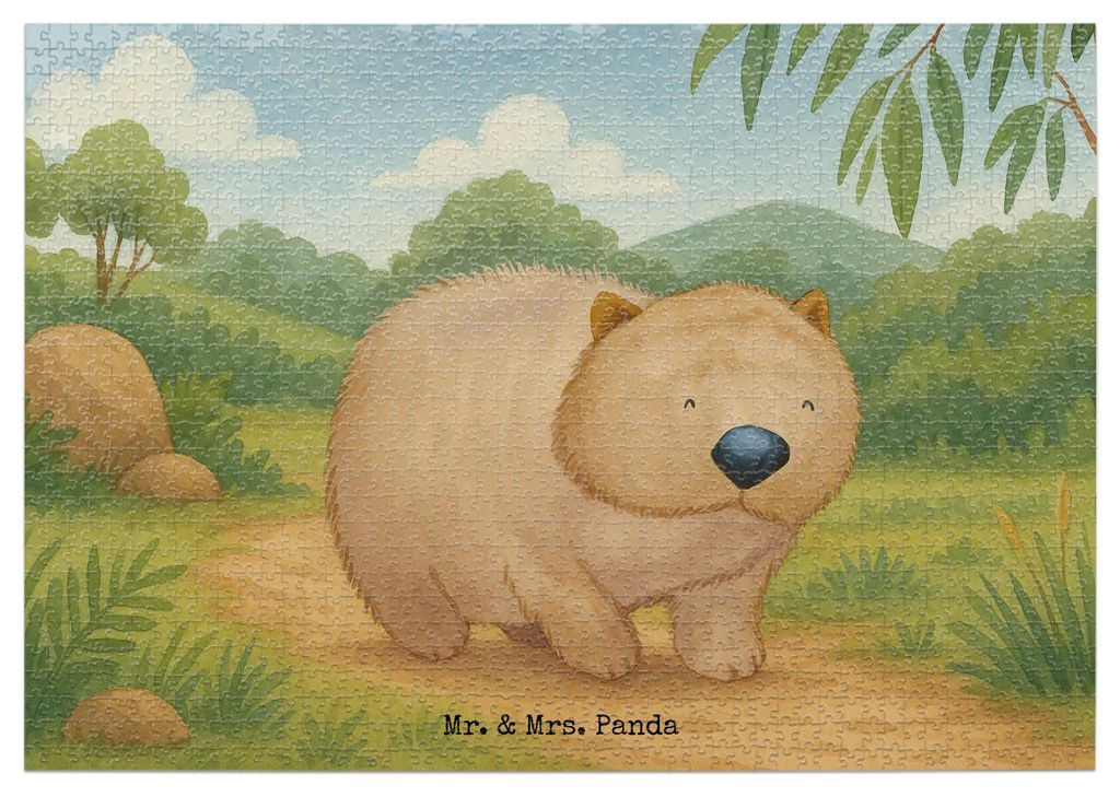 Mr. & Mrs. Panda Puzzle Wombat Design 1500 Teile - Weiß - Geschenk, Australien, Spruch, 500, 2000, Das Leben Ist schön, 300, Tiermotive, 1000, Mo...