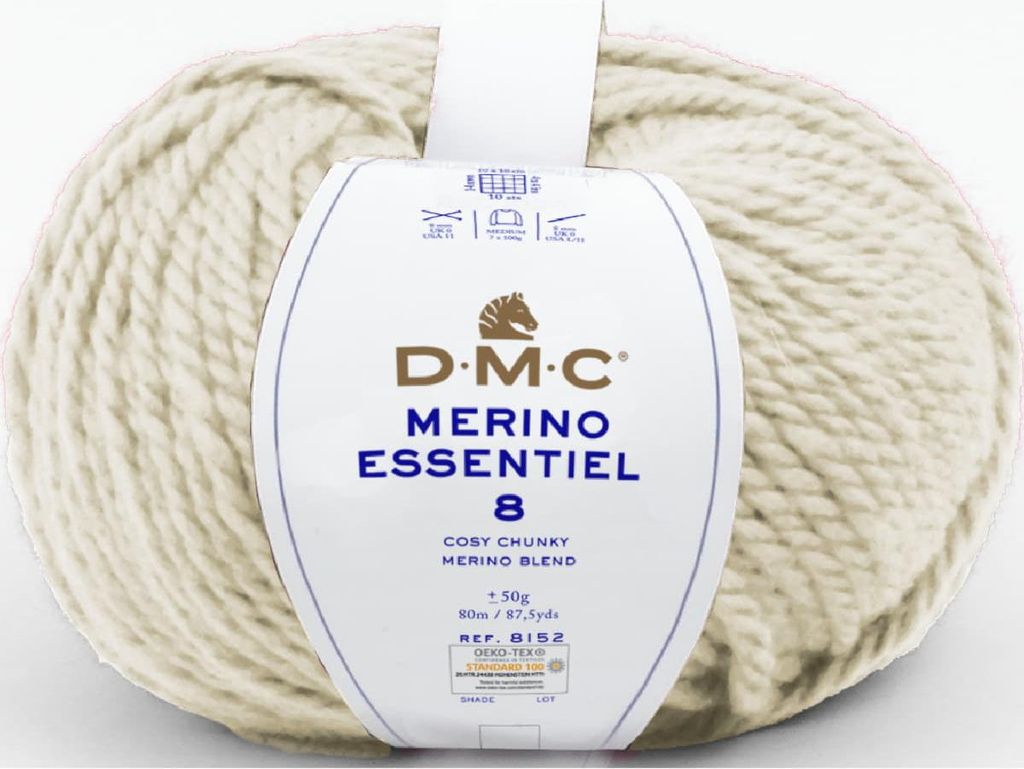 DMC Merino Essentiel-8 – das dickste Garn der Merino-Familie 55 % Wolle & 45 %.Polyacryl (Color 850)
