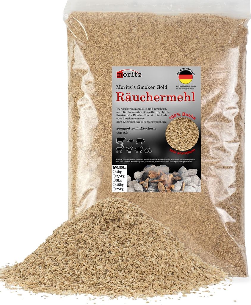 Moritz 0,85kg Räuchermehl Buche fein 0,5 -1 mm Räuchern I Produktbild 