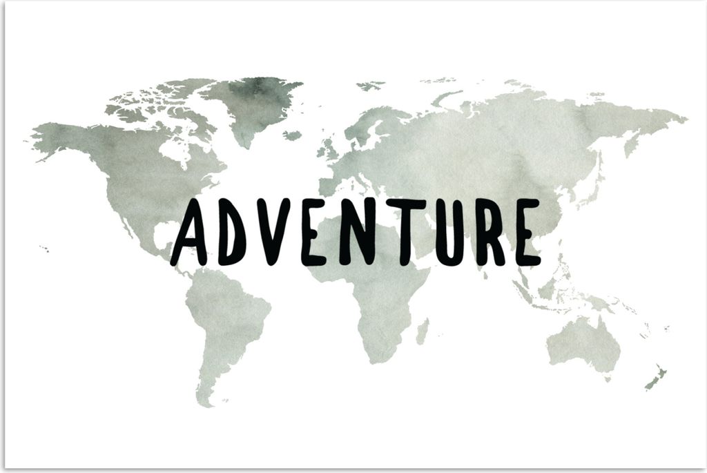 MuchoWow Poster Weltkarte - Aquarell - Zitat 90x60 cm - Schlafzimmer