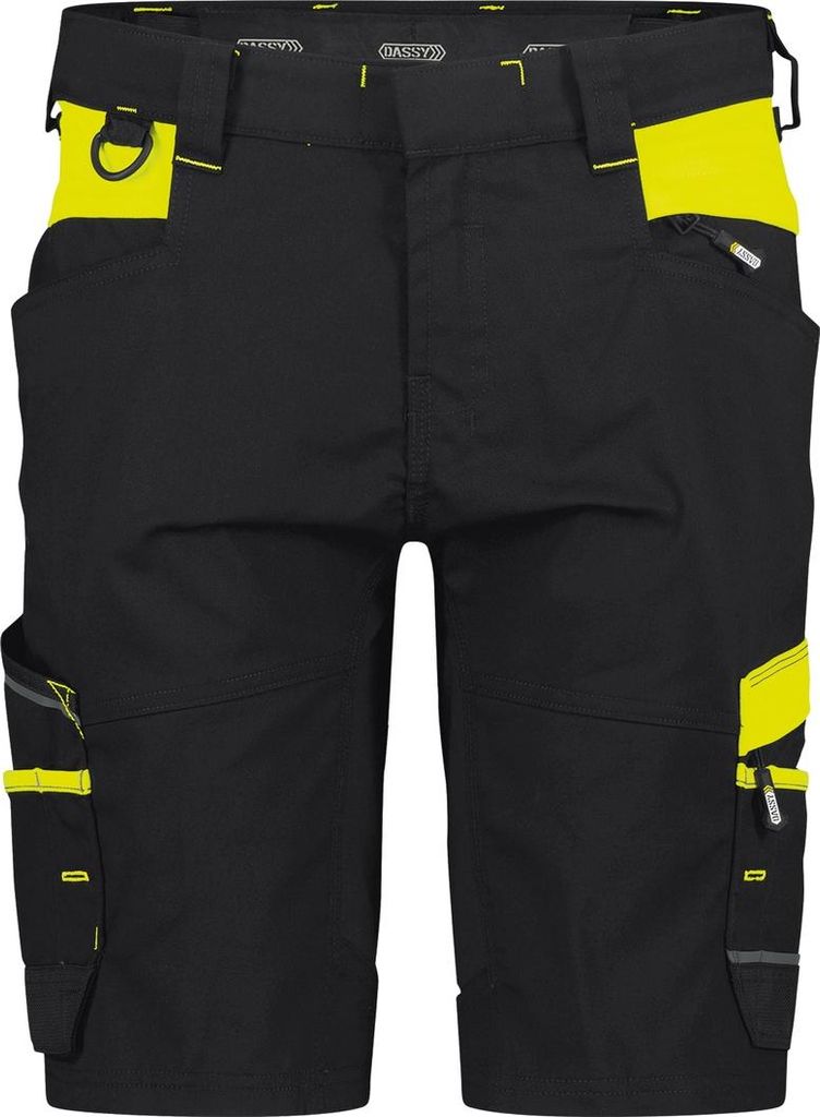 DASSY Arbeitsshorts MANILLA Damen Gr. 40 schwarz/gelb