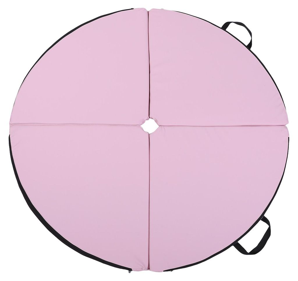 Pole Dance Crash Matte PolyurethanEPE Runde faltbare Sicherheitsunterlage für Training Fitness Home Gym Pink