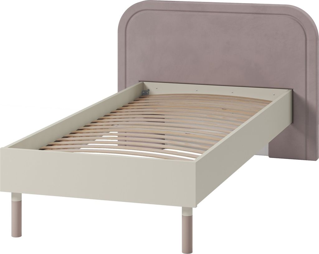 Bett HARMONY HR-08 Bettgestelle mit Lattenrost 90x200 cm Bettrahmen Kaschmir/Trüffel
