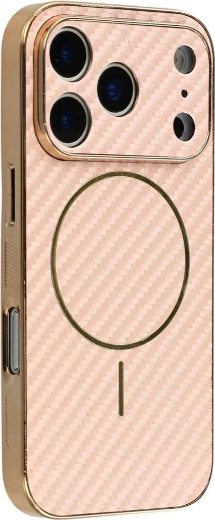 Custodia MagSafe per Apple iPhone 17 Pro Max - Cover posteriore Phonesta Luxury Carbon Fiber - Rosa