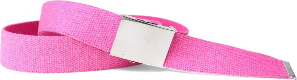 FRONHOFER Stoffgürtel Neon, Baumwolle, stufenlos glänzende Metallschnalle silberfarbig, 4 cm