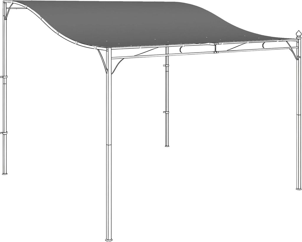 Ersatzdach Pergola 298 x 293 cm Sonnensegel Terrassenüberdachung Drainagelöcher
