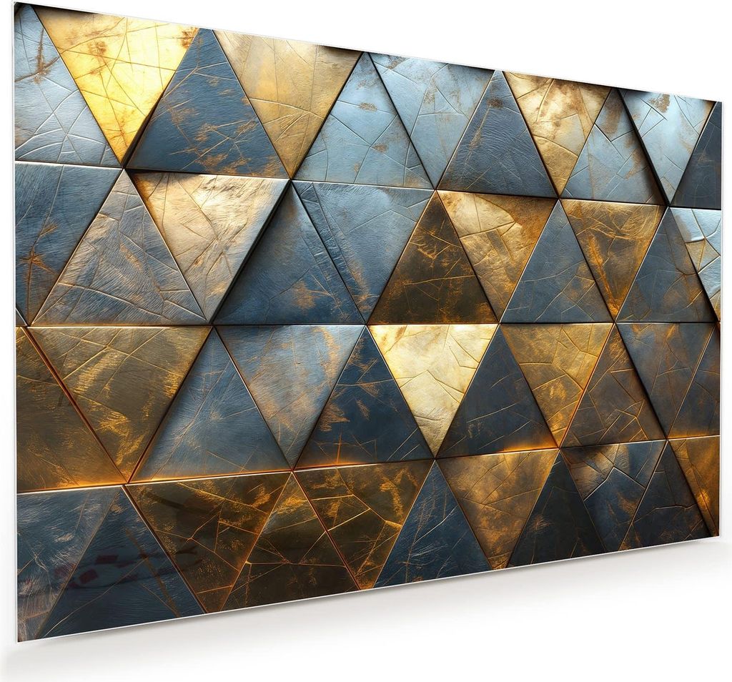 Glasbild 60x40cm in XXL für Wohnzimmer, Schlafzimmer Motiv Geometrische Wandkunst