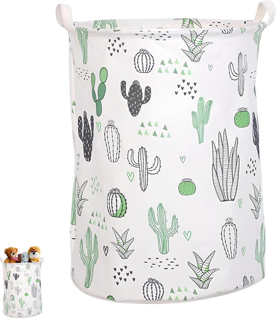 Faltbarer Wäschekorb mit Kaktusmuster, für Schmutzwäsche, Spielzeug, Badezimmer oder Kinderzimmer