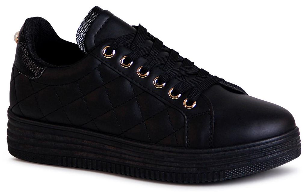 topschuhe24 2014 Damen Plateau Sneaker Turnschuhe , Farbe:All Black, Größe:39 EU