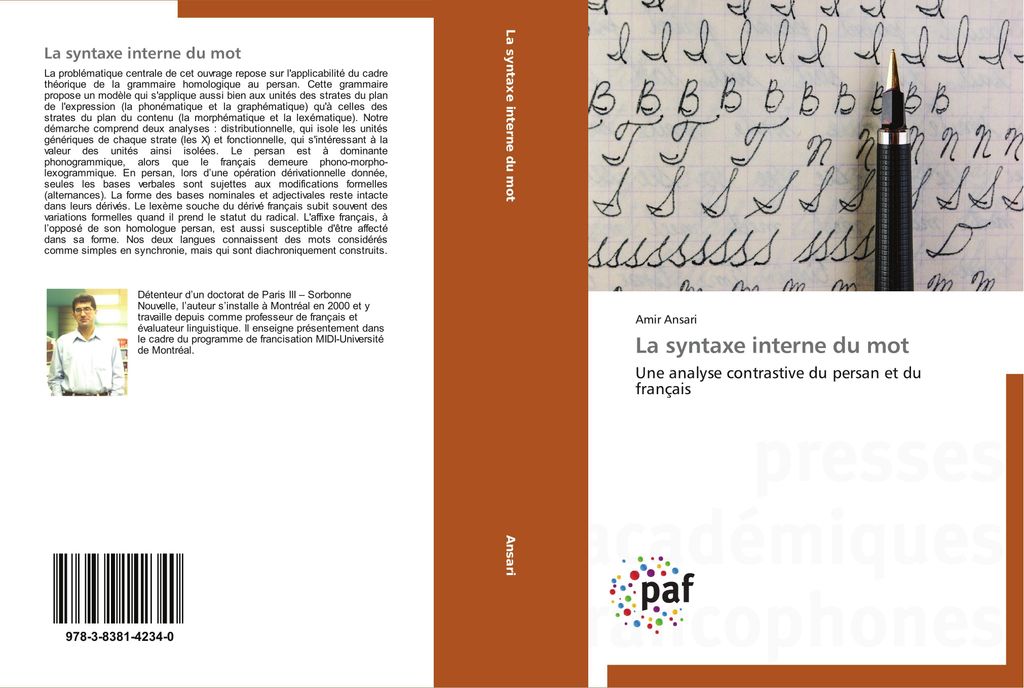 La syntaxe interne du mot