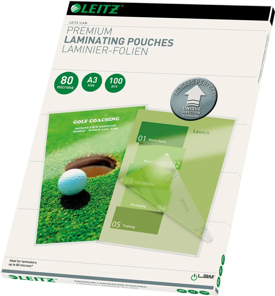 Leitz iLAM Pouch A3 80 Micron UDT: Finitura Lucida Professionale