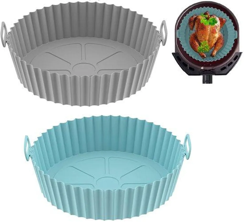 Panier silicone Air Fryer pour cuisson saine au four et micro-ondes gris