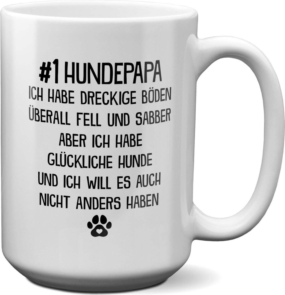 22Feels XL Tasse Bester Hundepapa Herrchen Geschenk Hundeliebe Welpe Kaffeetasse Hund Dog Dad Haferl Männer Geburtstag Vatertag Weihnachten Gesche...