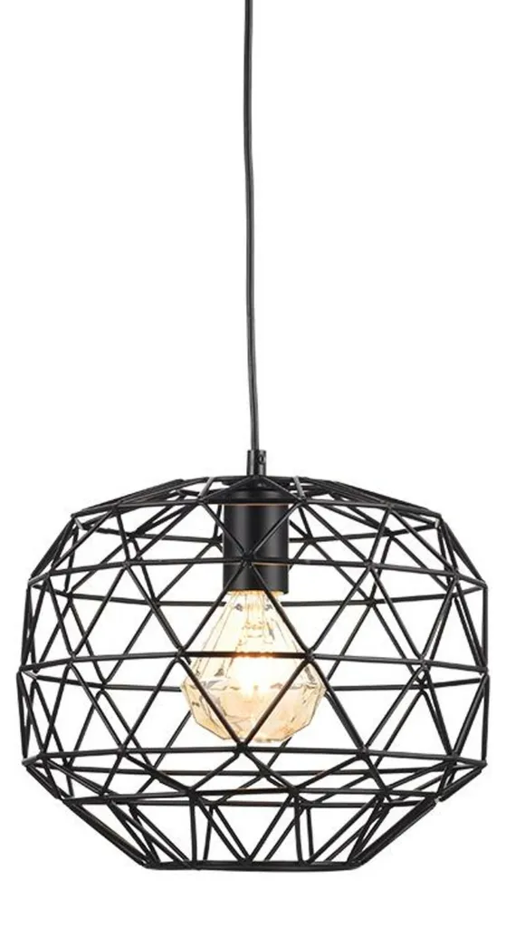 Suspension vintage en métal noir ACA finition soignée et design loft
