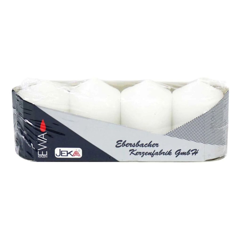 EWA Stumpenkerzen dick 4er Pack - Weiß Produktbild 