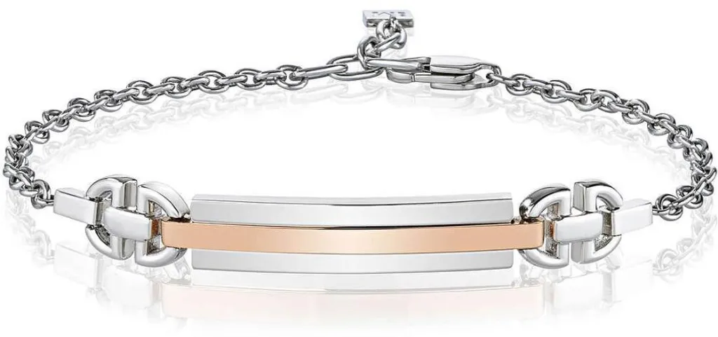 Bracelet acier robuste et brillant Rocce SALS11 - Finition argentée luxe