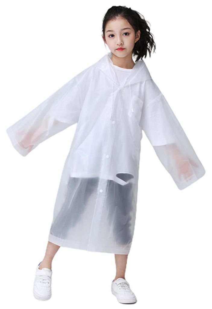 Kinderregenmantel, praktisch, tragbar, mit Kordelzug, regendicht, langer Kinderponcho mit Kapuze, Outdoor-Ausrüstung