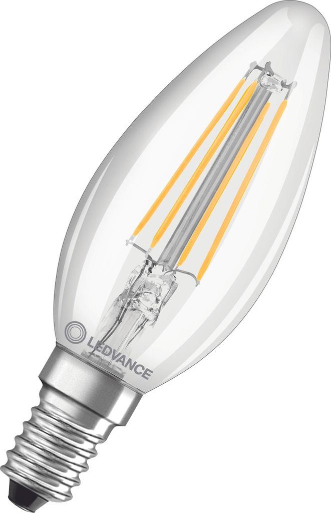 LEDVANCE LED CLASSIC B 4.8W 827 klar E14 Lampe 470lm 2700K warmweiss wie 40W dimmbar 4099854067532