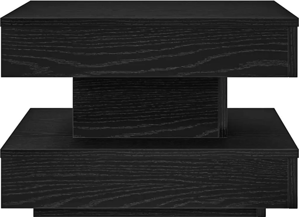 Table basse 360 degrés design pivotant avec plateaux superposés noirs