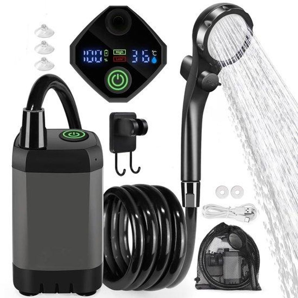Set doccia elettrica da campeggio, doccia ricaricabile, Immagine del prodotto 