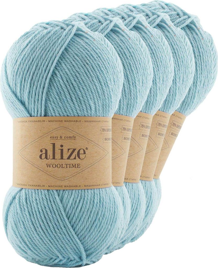 Strickgarn Alize Wooltime 5x100g 75% Wolle 100 Häkelgarn Farbwahl