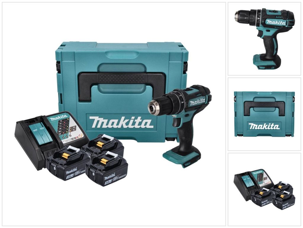 Makita DHP 482 RF3J accu klopboormachine 18 V 62 Nm + 3x Productafbeelding 