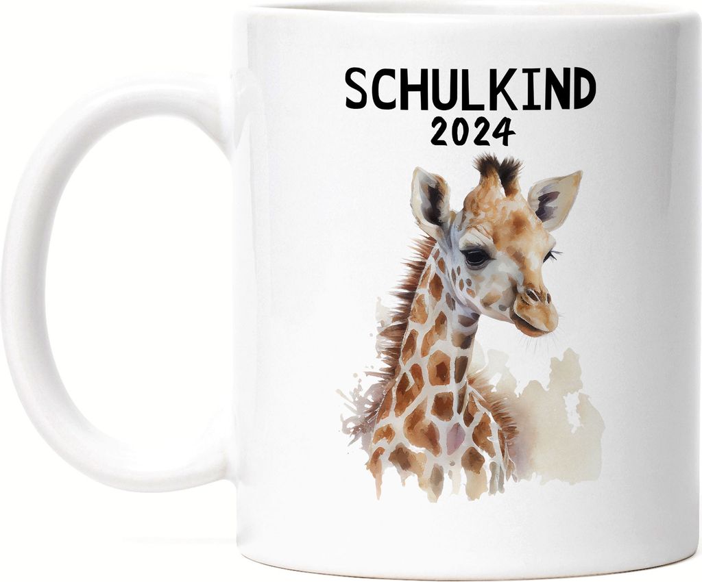 Schulkind 2024 Giraffe Tasse Weiß Einschulung 2024 Enkel Enkelin Schulanfang Schuleinführung