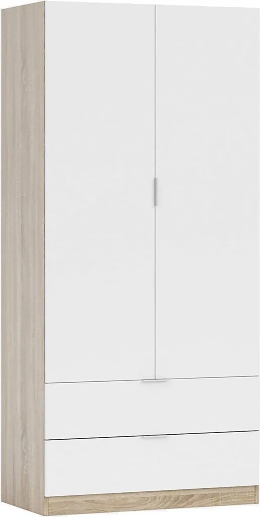 Armoire 2 Portes Appadu : Dites Adieu au Désordre avec 2 Tiroirs Blancs
