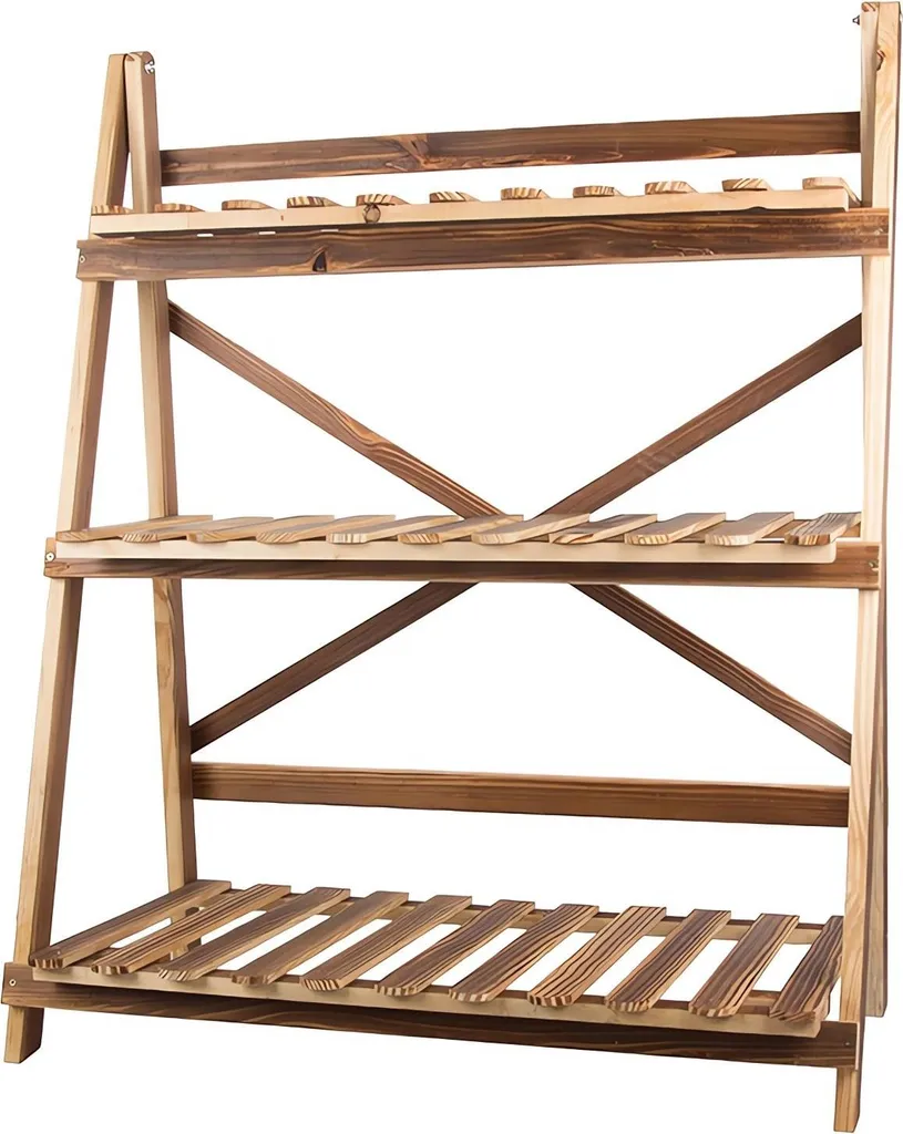 Verk 27400 Présentoir à fleurs en bois à 3 étagères - 97 x 80 cm