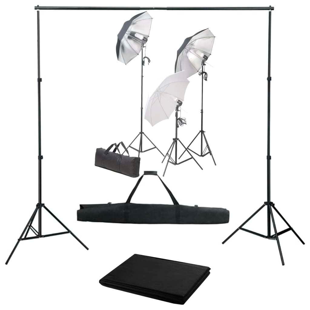 "WINTER SALE"Fotostudio-Set - elegantes Design - mit Lampen und Hintergrundsystem NEU189173 - Lampenstative