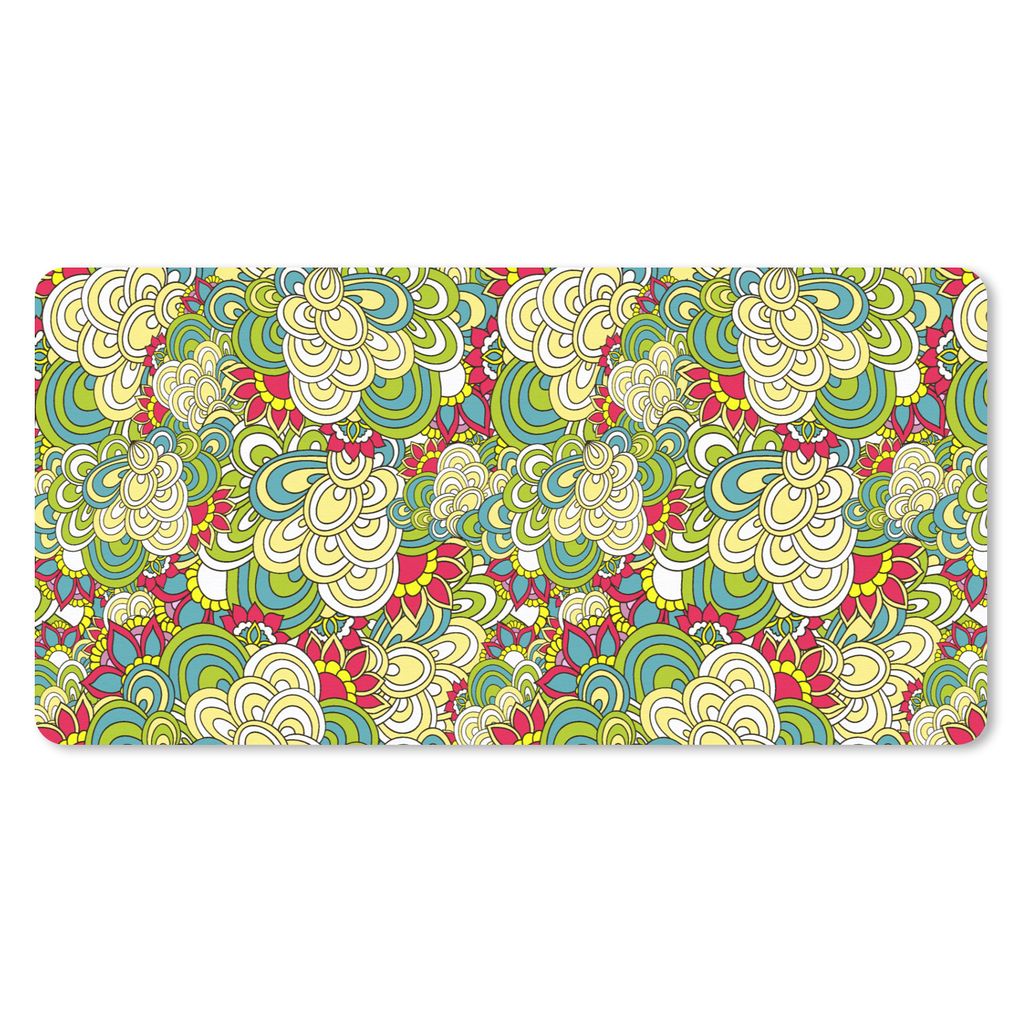 MuchoWow Mauspad Mousepad Muster - Blumen - Frühling 60x30 cm - Mousepads - Maus Mat - Pad - Mausunterlage - Nachhaltig