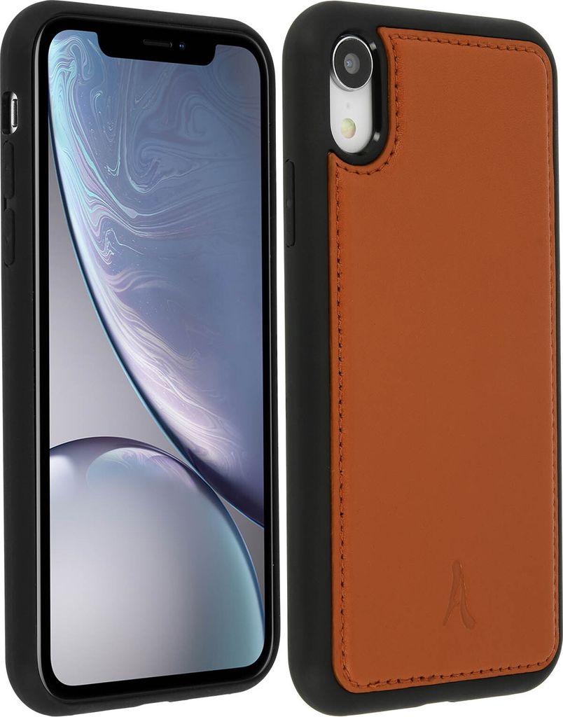 Akashi Schutzhülle aus Echtleder stoß- kratzfest für Apple iPhone XR – Kupfer