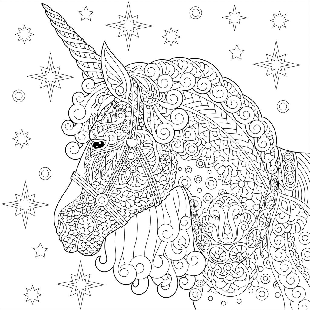Großes Ausmalbild für das Kinderzimmer Kreative Malschablone Einhorn