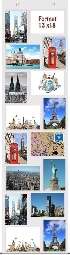 A collage of travel-themed images, including landmarks and cityscapes, with a text overlay indicating format.