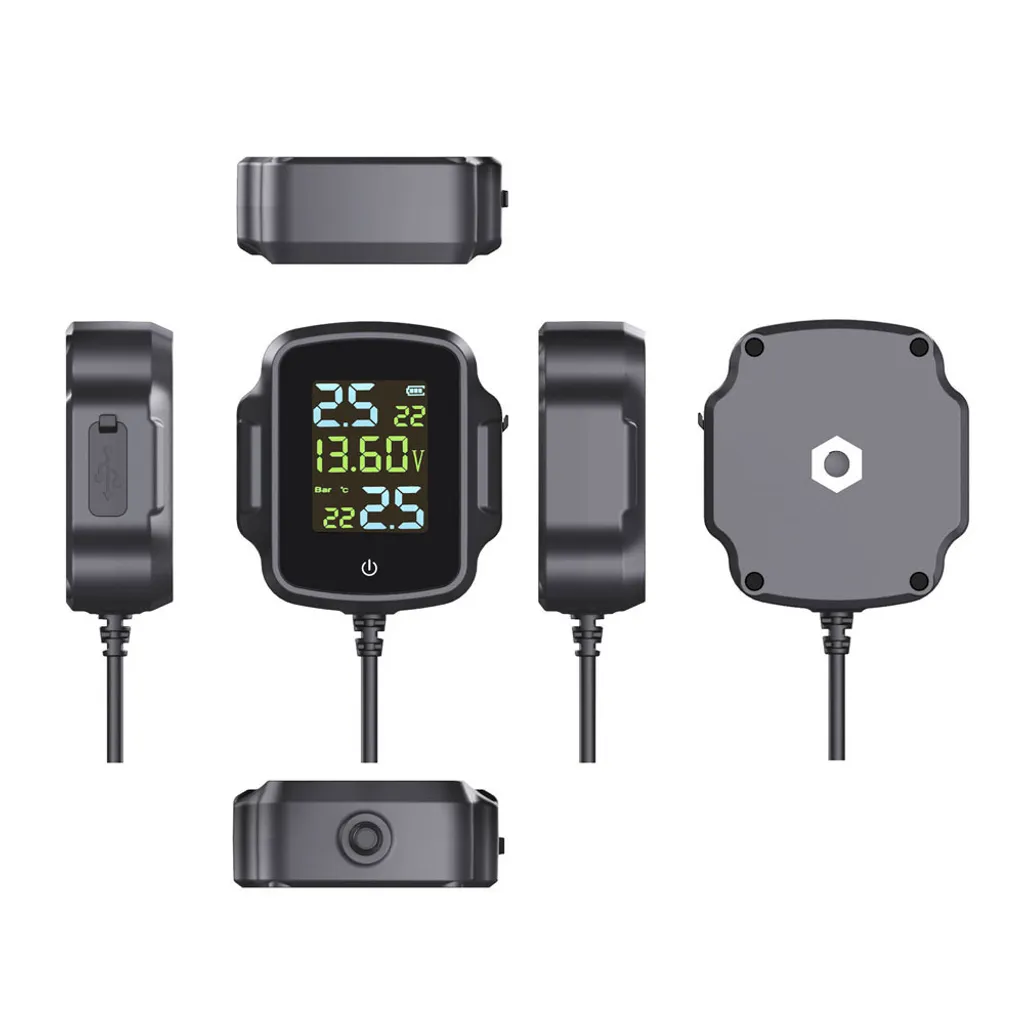 Système TPMS Moto sans fil avec 2 capteurs externes et support USB