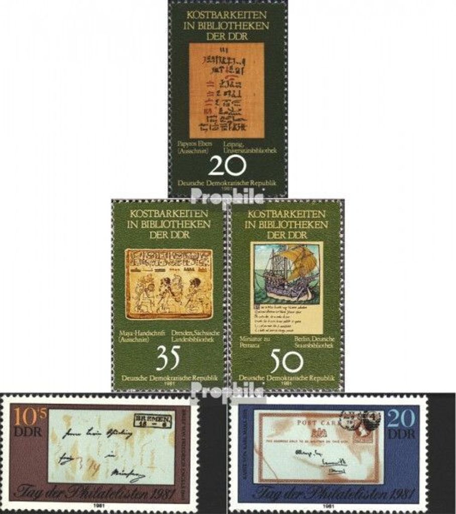 Briefmarken DDR 1981 Mi 2636-2638,2646-2647 (kompl.Ausg.) Produktbild 