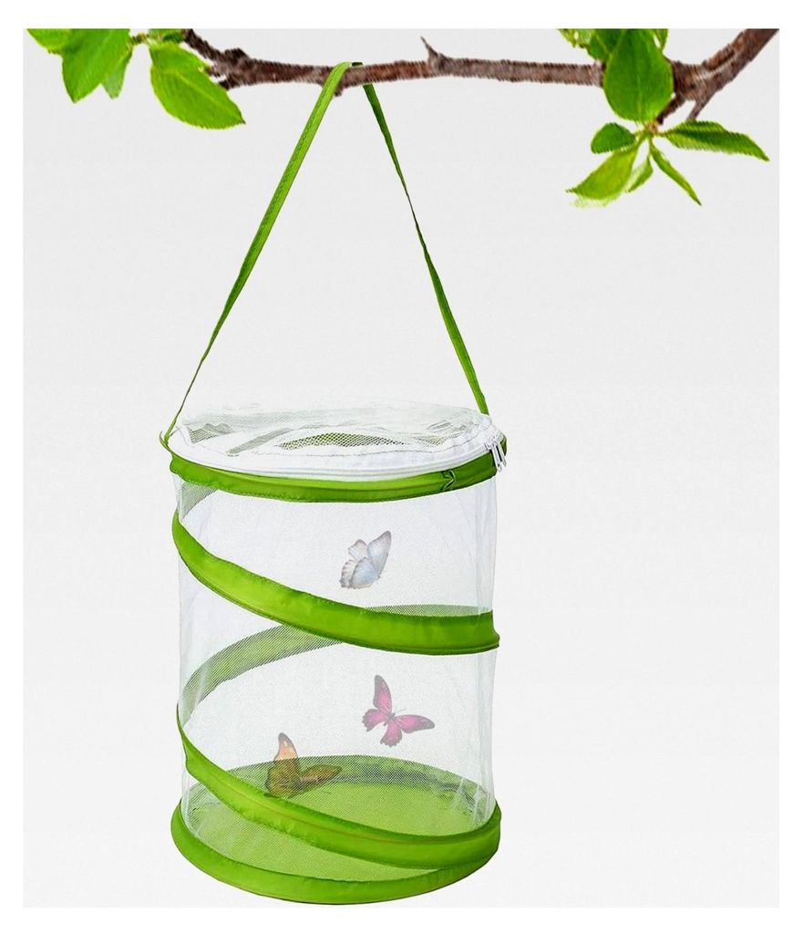 Schmetterlingsnetz - Pop-up Faltbarer Insektenkäfig mit Transparentem Netzgehäuse, Tragbarer Lebensraum für Schmetterlinge und Raupen