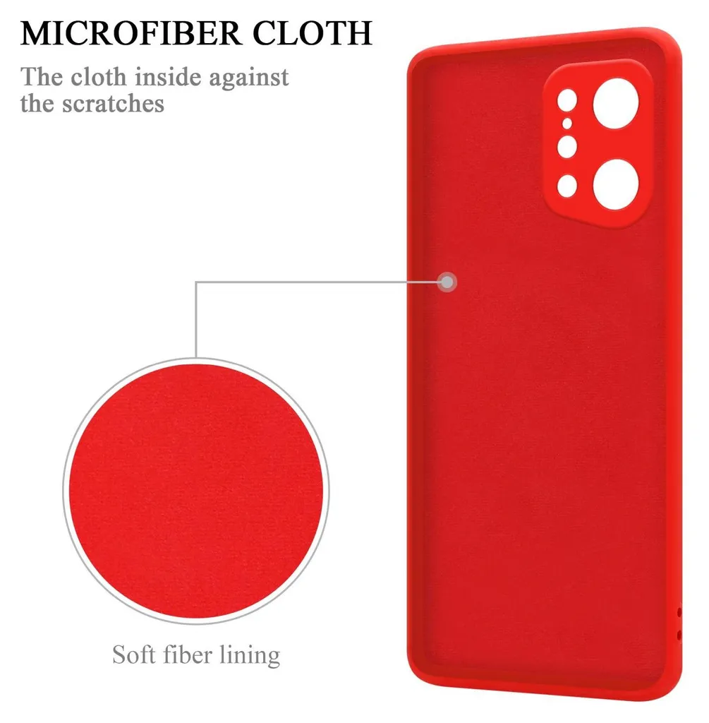Cadorabo Custodia per Oppo FIND X5 Custodia protettiva in rosso Custodia per telefono cellulare Custodia TPU Cover - 5
