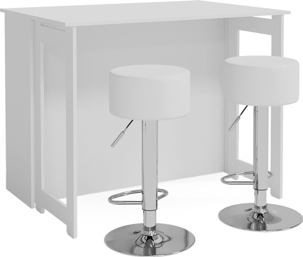 Bartisch-Set Vicco Dominic Weiß 116 x 37 cm mit 2 Produktbild 