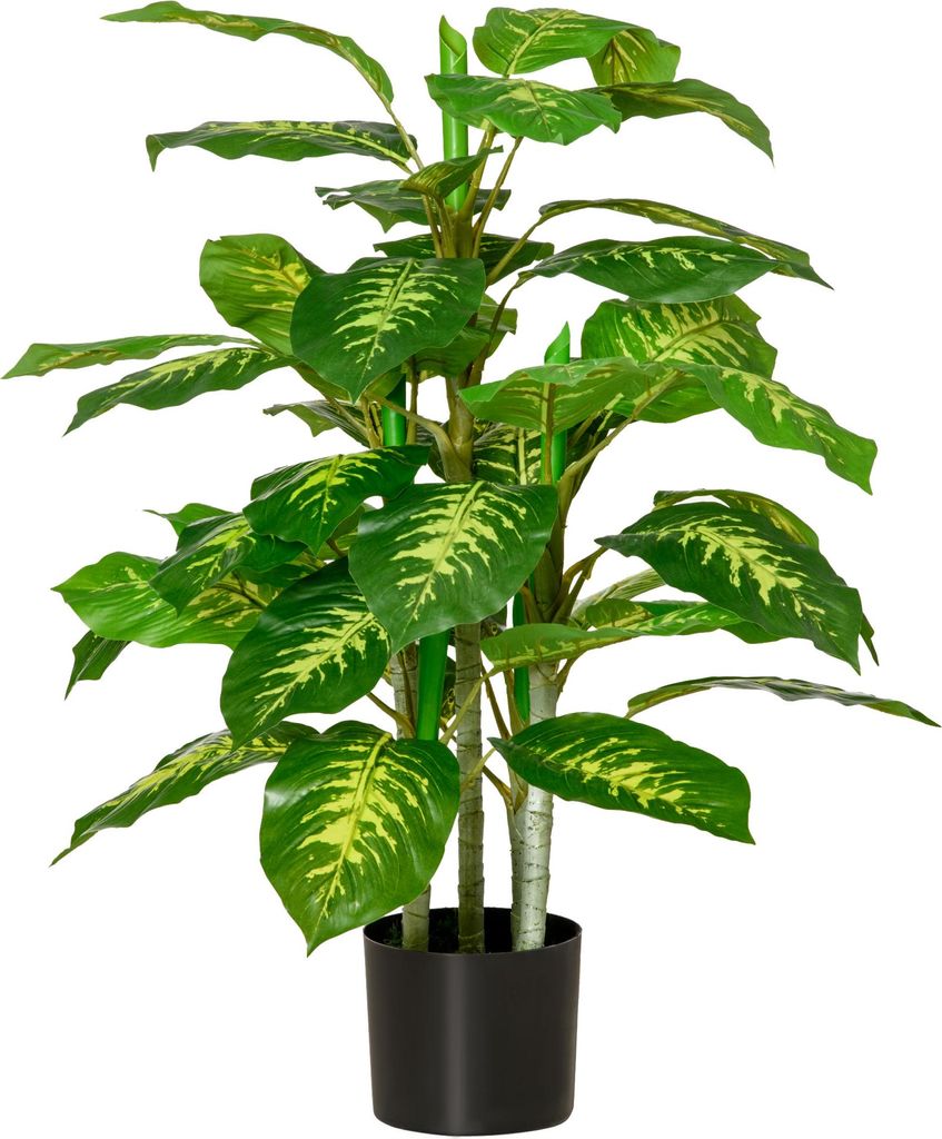 HOMCOM Sztuczna Dieffenbachia duża 95 cm sztuczna roślina, Zdjęcie produktu 