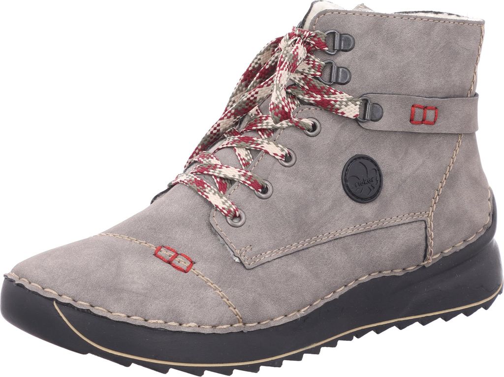 A single gray boot is shown against a white background.