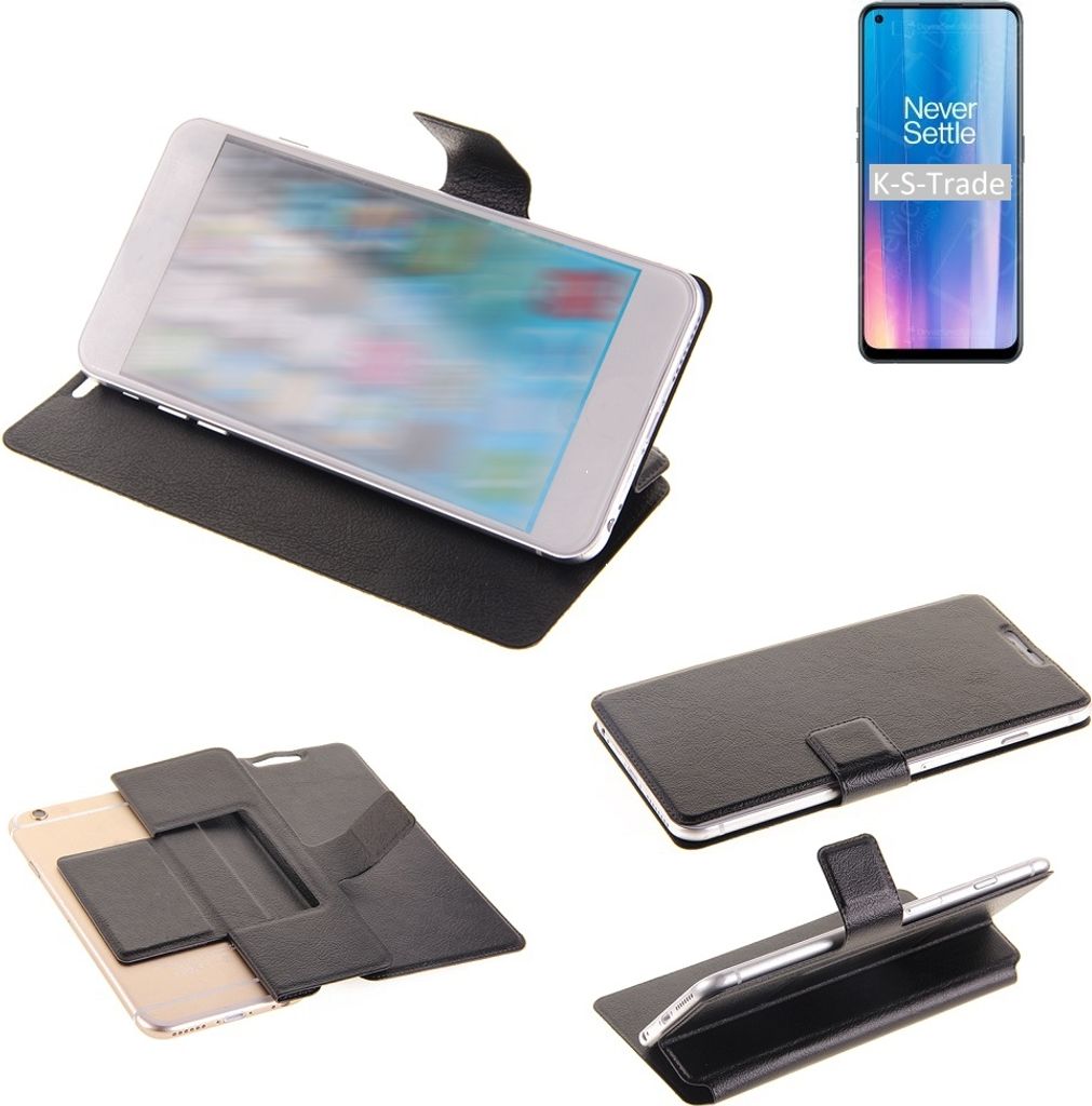 K-S-Trade Schutzhülle kompatibel mit OnePlus Nord CE 2 5G Schutzhülle Flip Cover Klapphülle Wallet Case Slim Handyhülle bookstyle schwarz