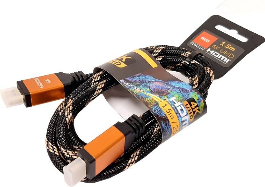 Opticum Kábel HDMI 0,5m - v2.0 RED 4K UHD Obrázok produktu 