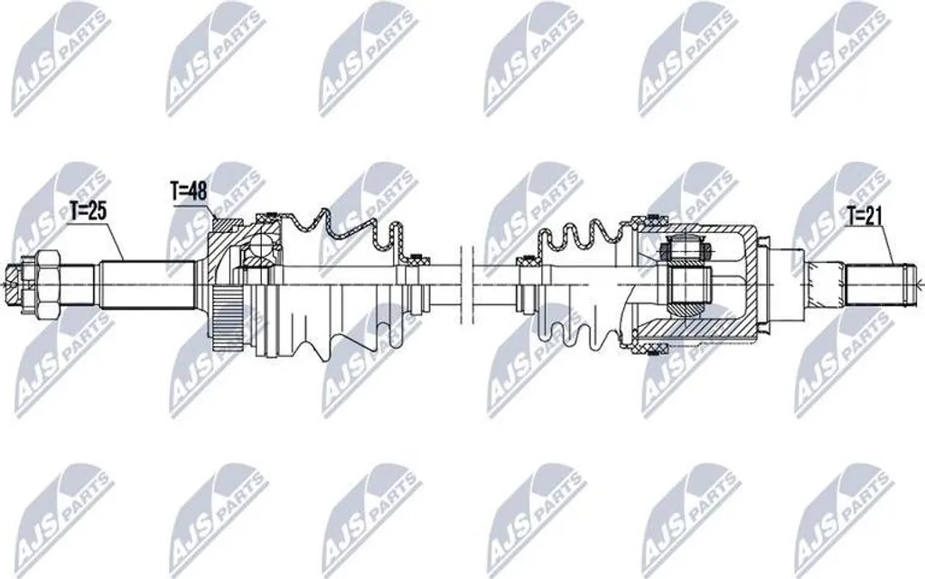 Supprimer vibrations : Arbre d'entraînement NPW-NS-076 pour Nissan Koleos