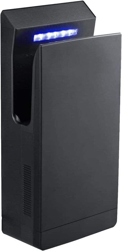 QL Händetrockner, Elektrisch mit UVC-Sterilisation und HEPA-Filter, 1350W, Anionen-Funktion, ideal für gewerbliche Toiletten, Mattschwarz