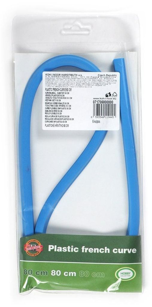 Kurvenlineal plastisch , blau - 80 cm lang Produktbild 