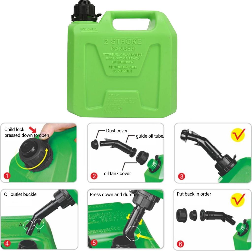 5L Heizöltank, großes Fassungsvermögen, tragbar, automatischer Verschluss, Benzin, Benzin, Vorratsdosen für Wohnmobil, Wohnmobil, Auto, SUV, Grün