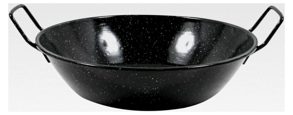 Stern emailliertes, marteliertes Paella-Hohlgericht 36 cm 7 l