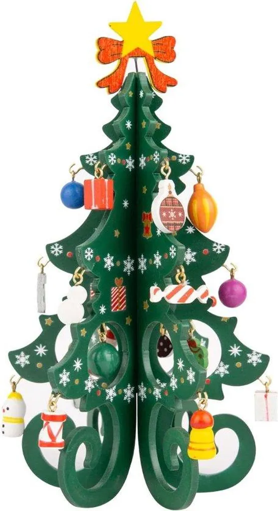 Sapin de Noël Artificiel Sans Perte d'Épines et 24 Mini Ornements