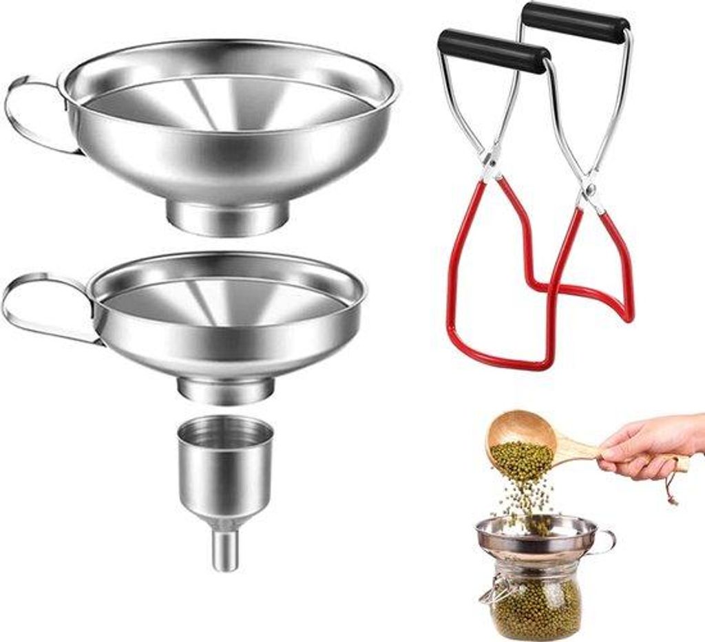 Set di 4 pezzi: imbuto, pinza per barattoli, imbuto da Immagine del prodotto 